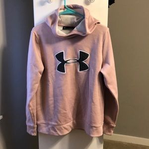 Under Armour heathered pink hoodie-large